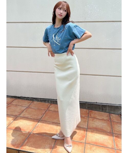 RESEXXY（リゼクシー）の「ビッグロゴTシャツ（Tシャツ/カットソー・レディース・ホワイト/ブルー/ブラック・FREE）」の5枚目の写真