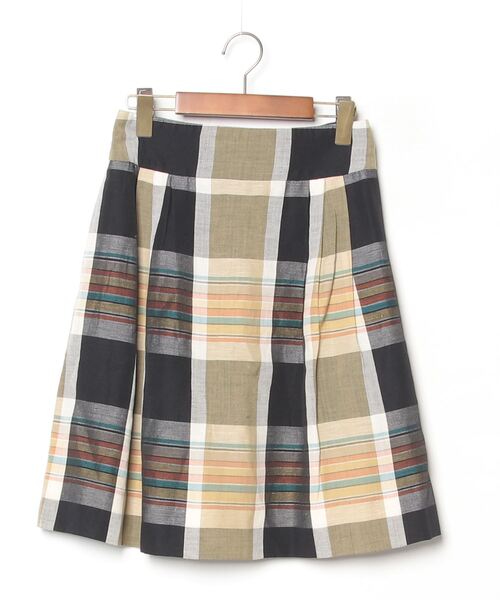 新品タグ マーガレットハウエル ウィンドウペンチェックプリーツ