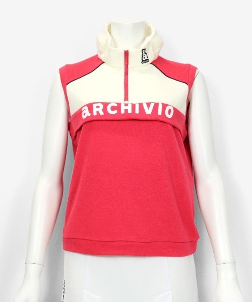 archivio（アルチビオ）の「<LADIES>ハーフジップハイネックベスト【2024年秋冬】（ベスト・レディース・ブラック/ブラウン/ピンク・S/M/L）」の6枚目の写真