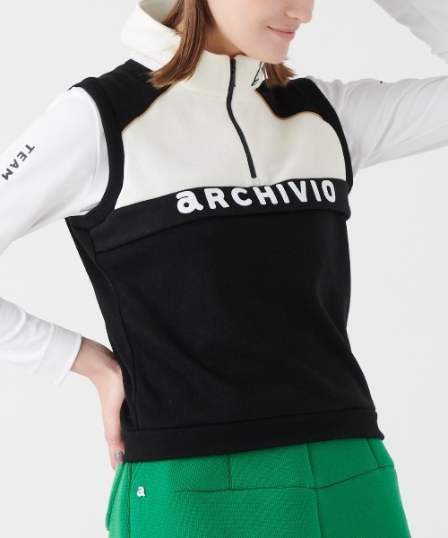 archivio（アルチビオ）の「<LADIES>ハーフジップハイネックベスト【2024年秋冬】（ベスト・レディース・ブラック/ブラウン/ピンク・S/M/L）」の17枚目の写真