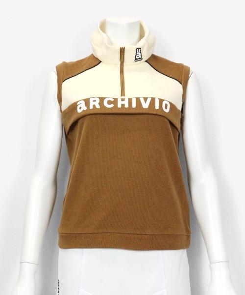 archivio（アルチビオ）の「<LADIES>ハーフジップハイネックベスト【2024年秋冬】（ベスト・レディース・ブラック/ブラウン/ピンク・S/M/L）」の7枚目の写真