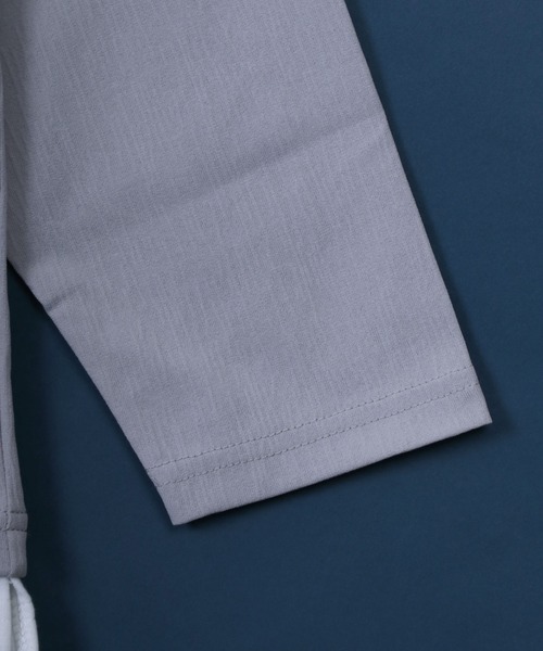 ANPAS(アンパス)の「Willow Fabric Fake Layered T-shirt/楊柳 フェイクレイヤード 長袖Tシャツ ロンT(Tシャツ/カットソー・メンズ・ライトグレー/グリーン/スミクロ/ネイビー・M/L/LL)」の6枚目の写真