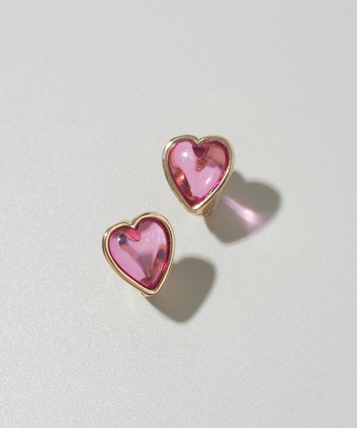GOLDY（ゴールディ）の「クリア カラー ハート ワンタッチ イヤリング（イヤリング・レディース・ゴールド/シルバー/ブルー/グリーン/ピンク・FREE）」の9枚目の写真