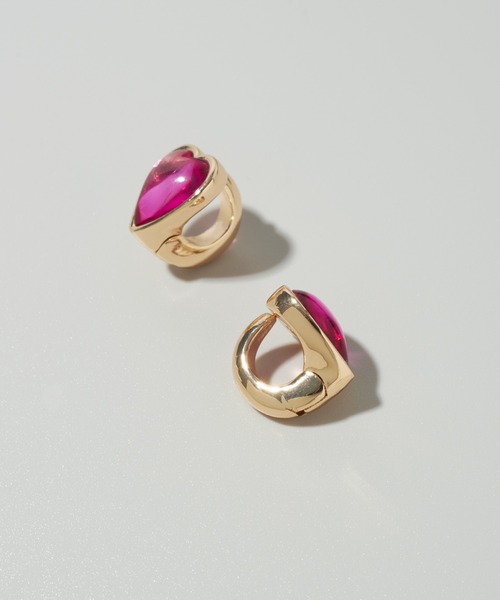 GOLDY（ゴールディ）の「クリア カラー ハート ワンタッチ イヤリング（イヤリング・レディース・ゴールド/シルバー/ブルー/グリーン/ピンク・FREE）」の7枚目の写真