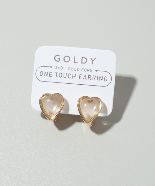 GOLDY（ゴールディ）の「クリア カラー ハート ワンタッチ イヤリング（イヤリング・レディース・ゴールド/シルバー/ブルー/グリーン/ピンク・FREE）」の8枚目の写真