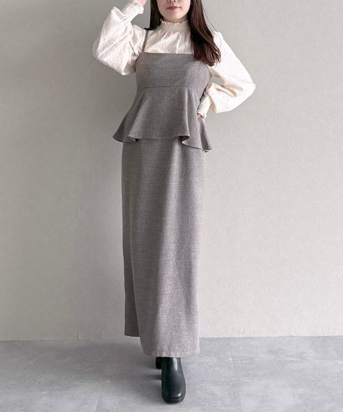 mysty woman(ミスティウーマン)の「ハイネックシャーリングブラウス 152029(シャツ/ブラウス・レディース・ブラック/アイボリー・FREE)」の20枚目の写真