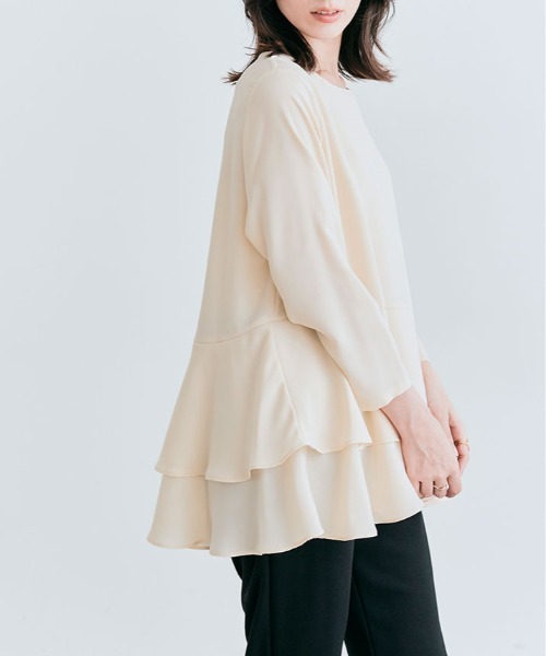 kirakiraShop(キラキラショップ)の「ティアード フリル ペプラム ブラウス(シャツ/ブラウス・レディース・ホワイト/モカ/ブラック/アイボリー・M/L)」の11枚目の写真