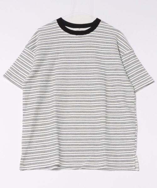 GENXDER(ノンジェンダー)の「【GENXDER】ルーズストライプTシャツ (SS)(Tシャツ/カットソー・メンズ・ブラック/ホワイト/ブルー・MEDIUM/LARGE/X-LARGE)」の1枚目の写真