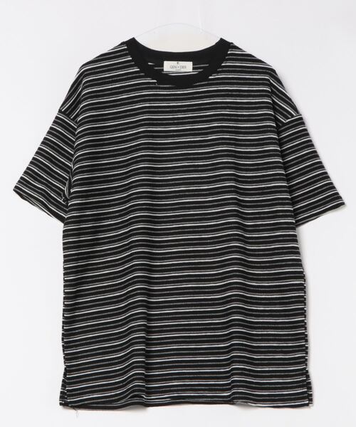 GENXDER(ノンジェンダー)の「【GENXDER】ルーズストライプTシャツ (SS)(Tシャツ/カットソー・メンズ・ブラック/ホワイト/ブルー・MEDIUM/LARGE/X-LARGE)」の2枚目の写真