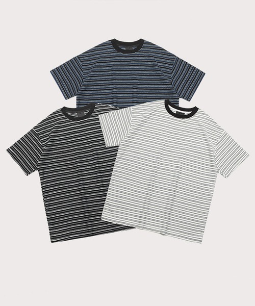 GENXDER(ノンジェンダー)の「【GENXDER】ルーズストライプTシャツ (SS)(Tシャツ/カットソー・メンズ・ブラック/ホワイト/ブルー・MEDIUM/LARGE/X-LARGE)」の13枚目の写真