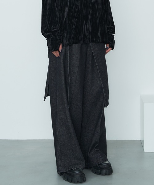 AIVER（アイバー）の「AIVER　デニムラップスカート（ベルト・メンズ・ライトグレー/ブラック/グレー・FREE）」の9枚目の写真