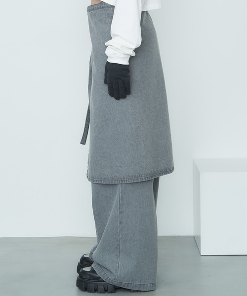 AIVER（アイバー）の「AIVER　デニムラップスカート（ベルト・メンズ・ライトグレー/ブラック/グレー・FREE）」の15枚目の写真