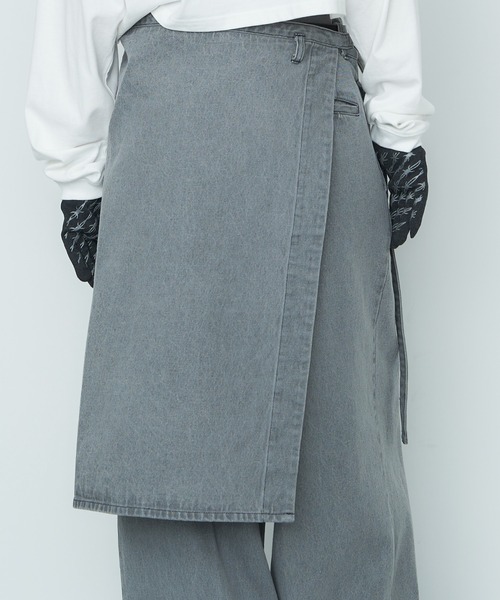 AIVER（アイバー）の「AIVER　デニムラップスカート（ベルト・メンズ・ライトグレー/ブラック/グレー・FREE）」の21枚目の写真