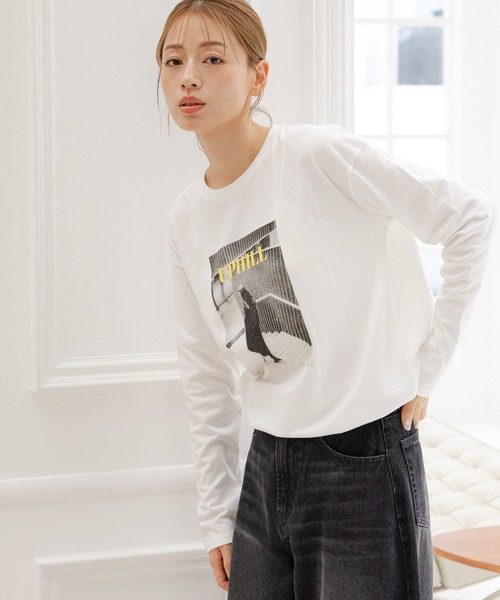 LAKOLE（ラコレ）の「アソートフォトプリント長袖T / 148086（Tシャツ/カットソー・レディース・オフホワイト/チャコール/ピンク・MEDIUM/SMALL）」の8枚目の写真