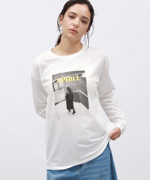 LAKOLE（ラコレ）の「アソートフォトプリント長袖T / 148086（Tシャツ/カットソー・レディース・オフホワイト/チャコール/ピンク・MEDIUM/SMALL）」の11枚目の写真