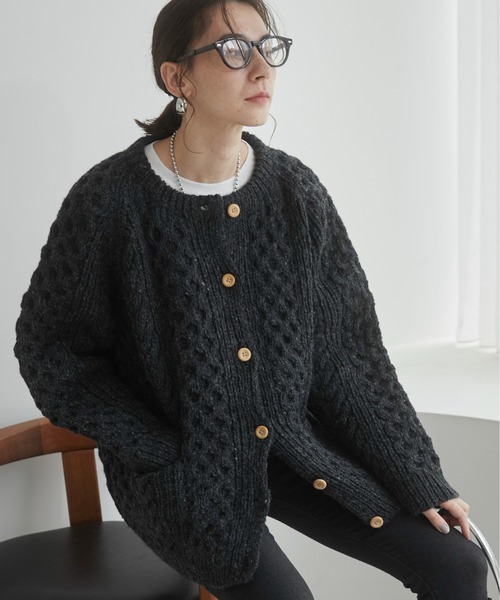argue ケーブルニットカーディガン アーギュー argueウールケーブル
