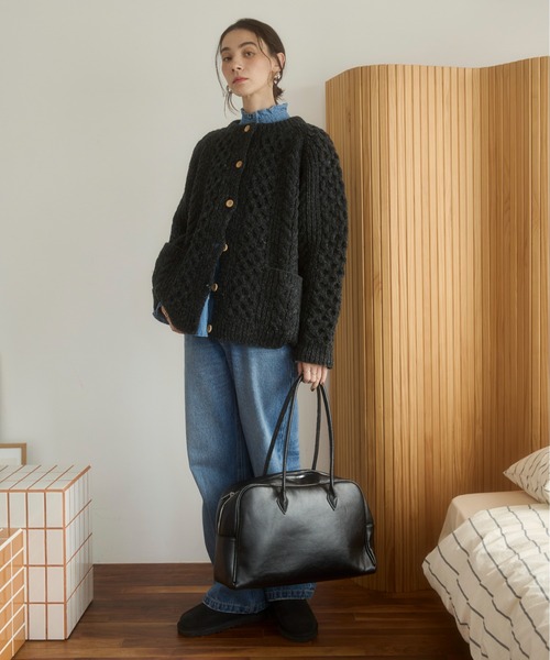 ウール100％】ケーブルニット カーディガン / アウター（カーディガン