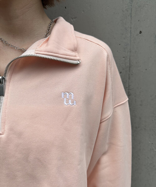 mline（エムライン）の「[mline]ロゴハーフZIPプルオーバー（スウェット・レディース・グレー/ピンク・FREE）」の13枚目の写真