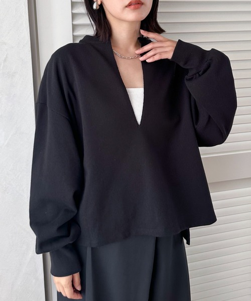 Doux archives（ドゥアルシーヴ）の「ＵＳコットンスキッパースウェット（スウェット・レディース・オフホワイト/グレー/ブラック/ネイビー・38）」の3枚目の写真