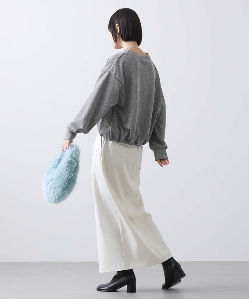 Gready Brilliant（グレディブリリアン）の「ラメ裏毛ドロストカットソー（Tシャツ/カットソー・レディース・ネイビー/グレー・38）」の19枚目の写真