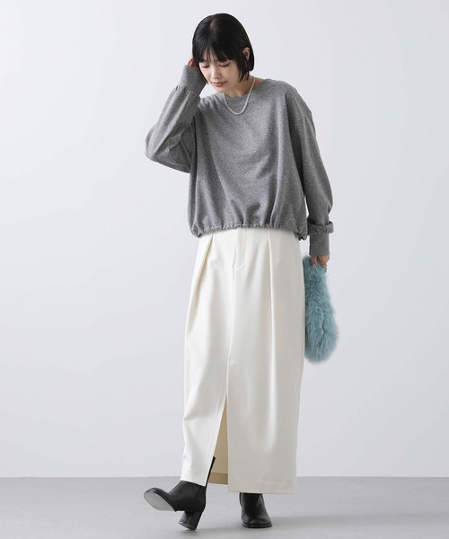 Gready Brilliant（グレディブリリアン）の「ラメ裏毛ドロストカットソー（Tシャツ/カットソー・レディース・ネイビー/グレー・38）」の20枚目の写真