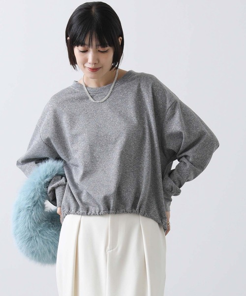 Gready Brilliant（グレディブリリアン）の「ラメ裏毛ドロストカットソー（Tシャツ/カットソー・レディース・ネイビー/グレー・38）」の21枚目の写真