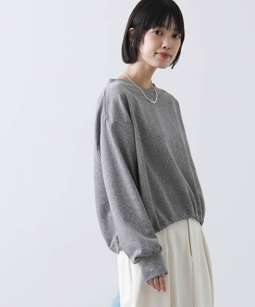 Gready Brilliant（グレディブリリアン）の「ラメ裏毛ドロストカットソー（Tシャツ/カットソー・レディース・ネイビー/グレー・38）」の22枚目の写真