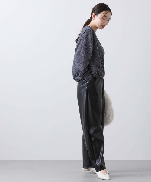 Gready Brilliant（グレディブリリアン）の「ラメ裏毛ドロストカットソー（Tシャツ/カットソー・レディース・ネイビー/グレー・38）」の3枚目の写真
