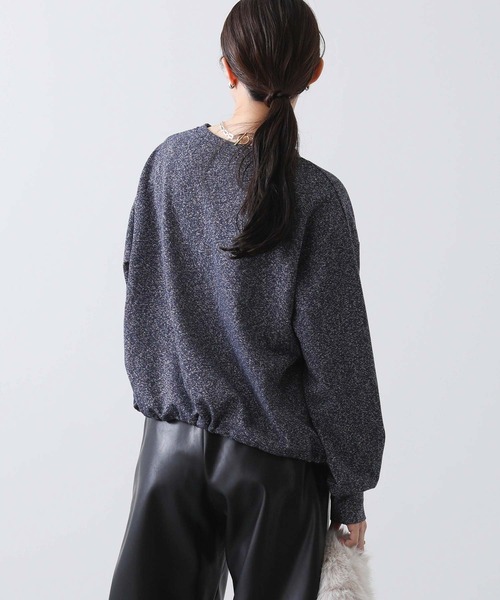 Gready Brilliant（グレディブリリアン）の「ラメ裏毛ドロストカットソー（Tシャツ/カットソー・レディース・ネイビー/グレー・38）」の8枚目の写真