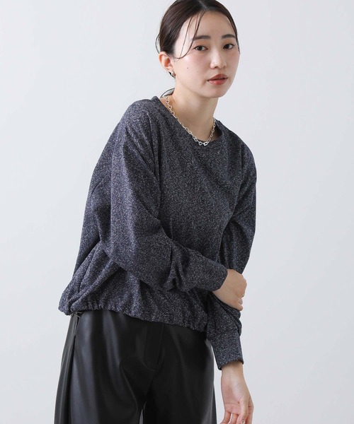 Gready Brilliant（グレディブリリアン）の「ラメ裏毛ドロストカットソー（Tシャツ/カットソー・レディース・ネイビー/グレー・38）」の9枚目の写真