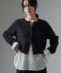 SALON adam et rope' | プレイドレースTブラウス(Tシャツ/カットソー)