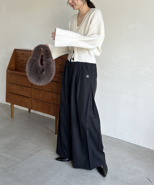 CAPRICIEUX LE'MAGE（カプリシューレマージュ）の「【再入荷！】ウール100Wボタンカーディガン（カーディガン/ボレロ・レディース・オフホワイト/グレー/ベージュ・FREE）」の10枚目の写真