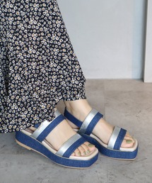 (専用)【美品】GUCCI♡ラフィアサンダル♡ボーダー♡ブルー Fashion Letter サンダル レディース 歩きやすい 旅行 厚底 サボ
