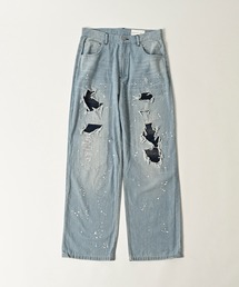 【ADAMPATEK/アダムパテック】clash looose hickory denim / クラッシュルーズヒッコリーデニムパンツ