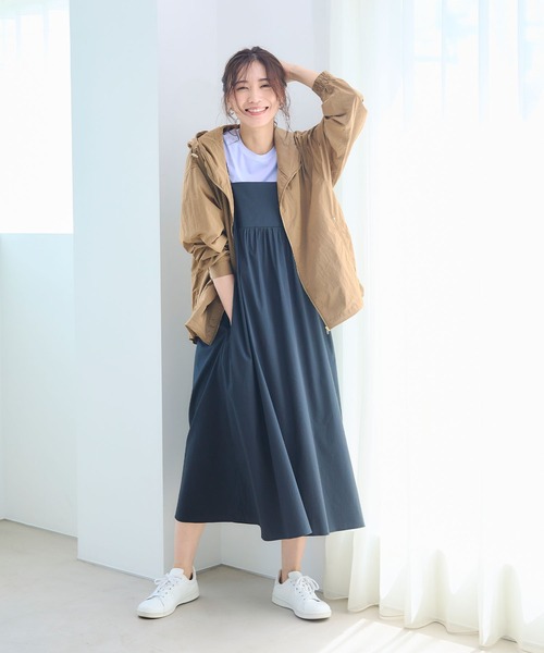 CROSS FUNCTION（クロスファンクション）の「《撥水・花粉対策・UV対策》アクティかる シャイニーナイロンフードブルゾン【CF/クロスファンクション】（ブルゾン・レディース・ネイビー/キャメル・3L/LL/L/M）」の19枚目の写真