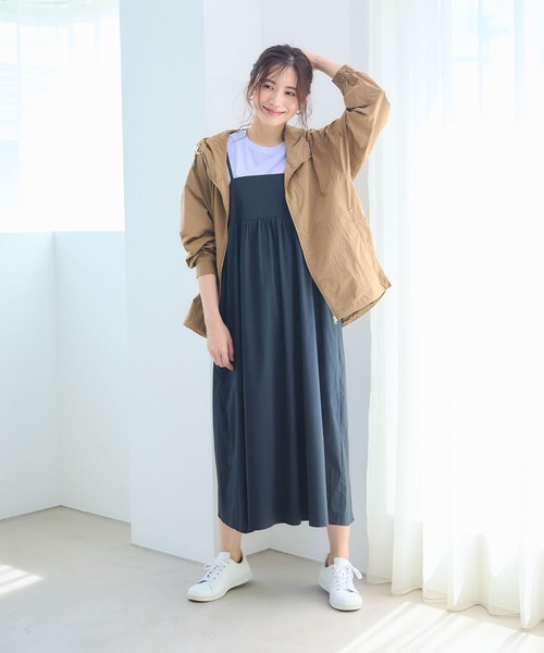 CROSS FUNCTION（クロスファンクション）の「《撥水・花粉対策・UV対策》アクティかる シャイニーナイロンフードブルゾン【CF/クロスファンクション】（ブルゾン・レディース・ネイビー/キャメル・3L/LL/L/M）」の21枚目の写真