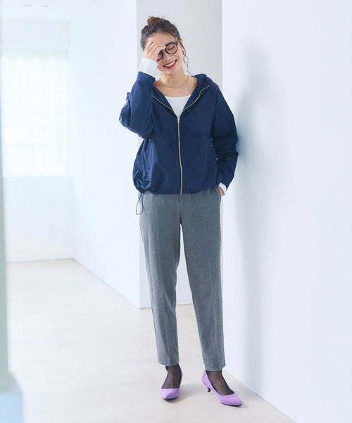 CROSS FUNCTION（クロスファンクション）の「《撥水・花粉対策・UV対策》アクティかる シャイニーナイロンフードブルゾン【CF/クロスファンクション】（ブルゾン・レディース・ネイビー/キャメル・3L/LL/L/M）」の11枚目の写真