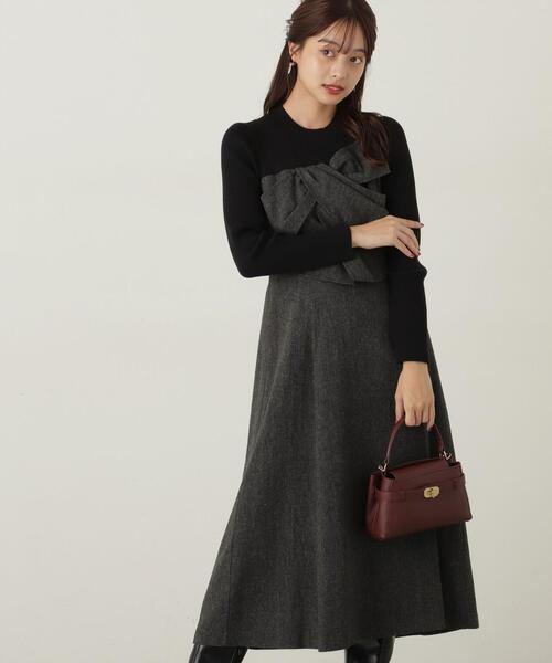 PROPORTION BODY DRESSING（プロポーションボディドレッシング）の「リボンディテールドッキングワンピース / 1214240103（ワンピース・レディース・ブラック/ホワイト系その他・SMALL/MEDIUM）」の10枚目の写真