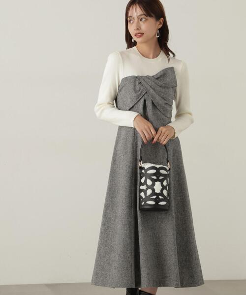 PROPORTION BODY DRESSING（プロポーションボディドレッシング）の「リボンディテールドッキングワンピース / 1214240103（ワンピース・レディース・ブラック/ホワイト系その他・SMALL/MEDIUM）」の17枚目の写真