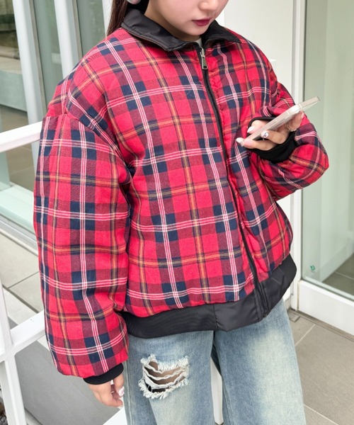 SOLLON.（ソルロン）の「チェック柄リバーシブル中綿ジャケット