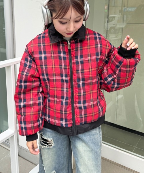 SOLLON.（ソルロン）の「チェック柄リバーシブル中綿ジャケット