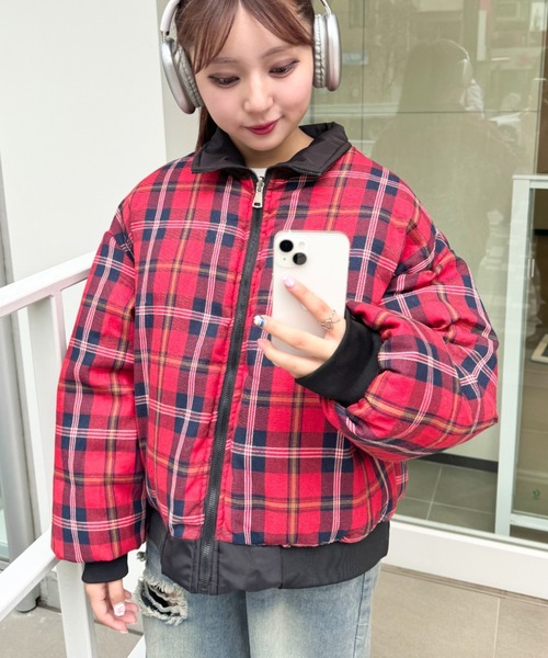 SOLLON.（ソルロン）の「チェック柄リバーシブル中綿ジャケット