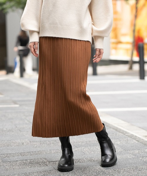 GLOBAL WORK Smile Seed Store(グローバルワーク スマイルシードストア)の「Iラインプリーツスカート/161583(スカート・レディース・チャコール/グレー系その他/グリーン/ブラック/ライトブラウン/グレー系その他2・FREE)」の5枚目の写真