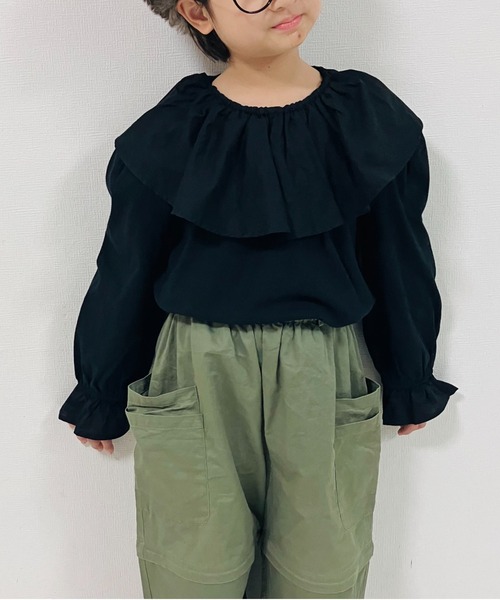 CIAOPANIC TYPY（チャオパニックティピー）の「【KIDS】フリルキャンディースリーブトップス（Tシャツ/カットソー・キッズ・ブラック/ホワイト・XX-LARGE/X-LARGE/LARGE/MEDIUM/SMALL）」の18枚目の写真