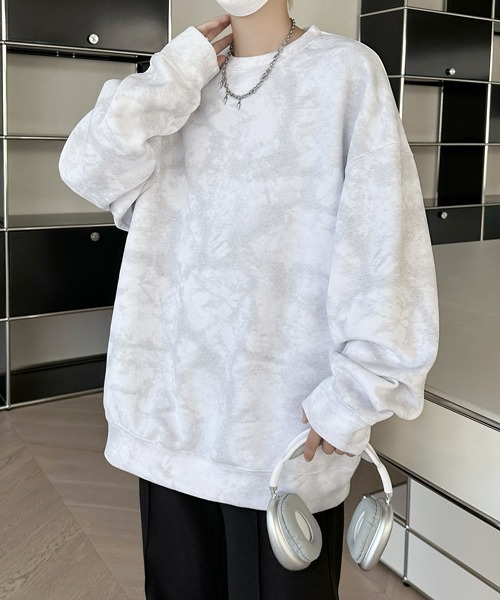 FVLMEN（フルメン）の「【FVLMEN】marble pigment design sweat pullover/マーブル ピグメント調 スウェット プルオーバー（スウェット・メンズ・グレー/ブラック/パープル/ベージュ/ワインレッド/ホワイト・MEDIUM/X-LARGE/LARGE）」の22枚目の写真