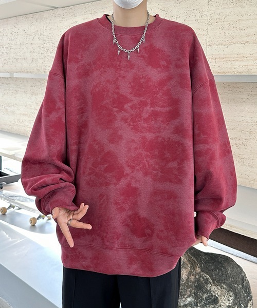 FVLMEN（フルメン）の「【FVLMEN】marble pigment design sweat pullover/マーブル ピグメント調 スウェット プルオーバー（スウェット・メンズ・グレー/ブラック/パープル/ベージュ/ワインレッド/ホワイト・MEDIUM/X-LARGE/LARGE）」の17枚目の写真