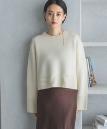 カシミヤコンショートプルオーバーニット