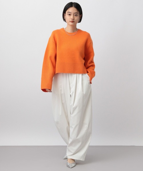 A part by（アパートバイ）の「カシミヤコンショートプルオーバーニット（ニット/セーター・レディース・アイボリー/ネイビー/オレンジ/ライトグレー・FREE）」の13枚目の写真