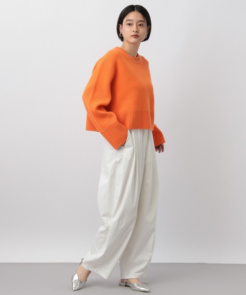 A part by（アパートバイ）の「カシミヤコンショートプルオーバーニット（ニット/セーター・レディース・アイボリー/ネイビー/オレンジ/ライトグレー・FREE）」の14枚目の写真