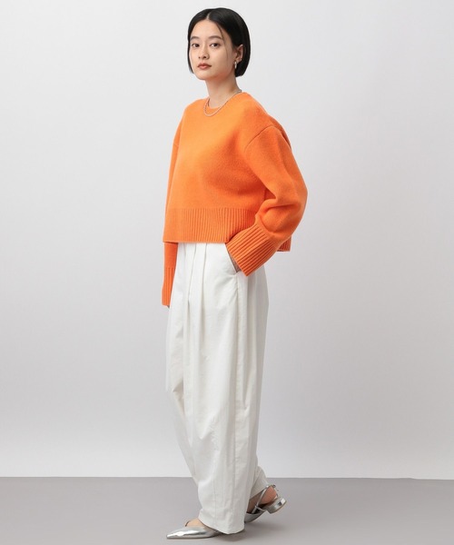 A part by（アパートバイ）の「カシミヤコンショートプルオーバーニット（ニット/セーター・レディース・アイボリー/ネイビー/オレンジ/ライトグレー・FREE）」の16枚目の写真